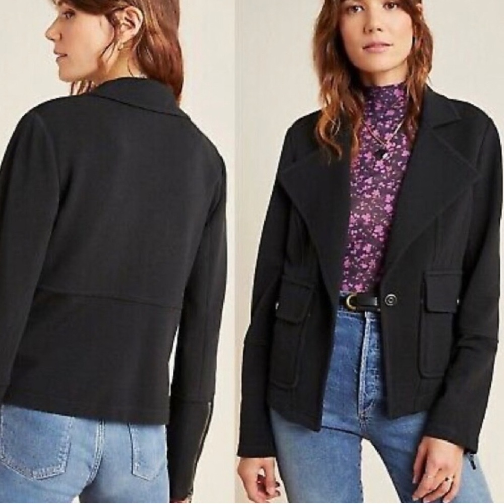 Anthropologie Black Surin Moto Jacket XL
